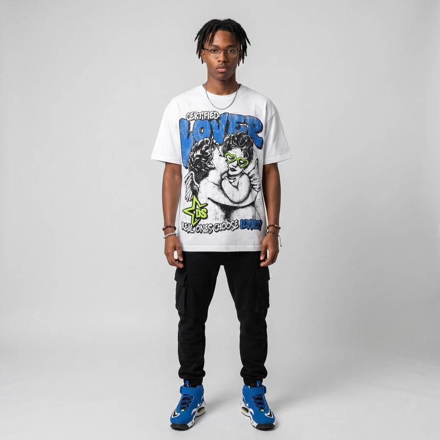 Griffey Max 1 'Varsity Royal' DopeSkill Oversize Print T-Shirt Real Ones Choose Loyalty Graphic