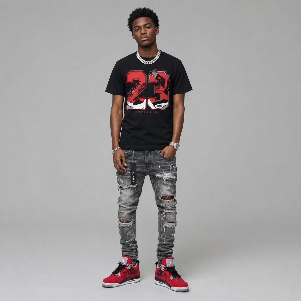 Toro Bravo 4s DopeSkill T-Shirt 23 with 4s Pattern Graphic