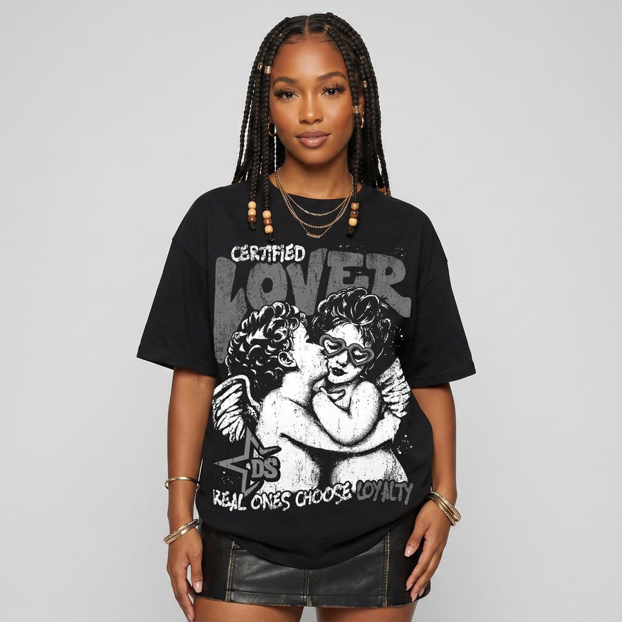Black Cat 4s DopeSkill Oversize Print T-Shirt Real Ones Choose Loyalty Graphic