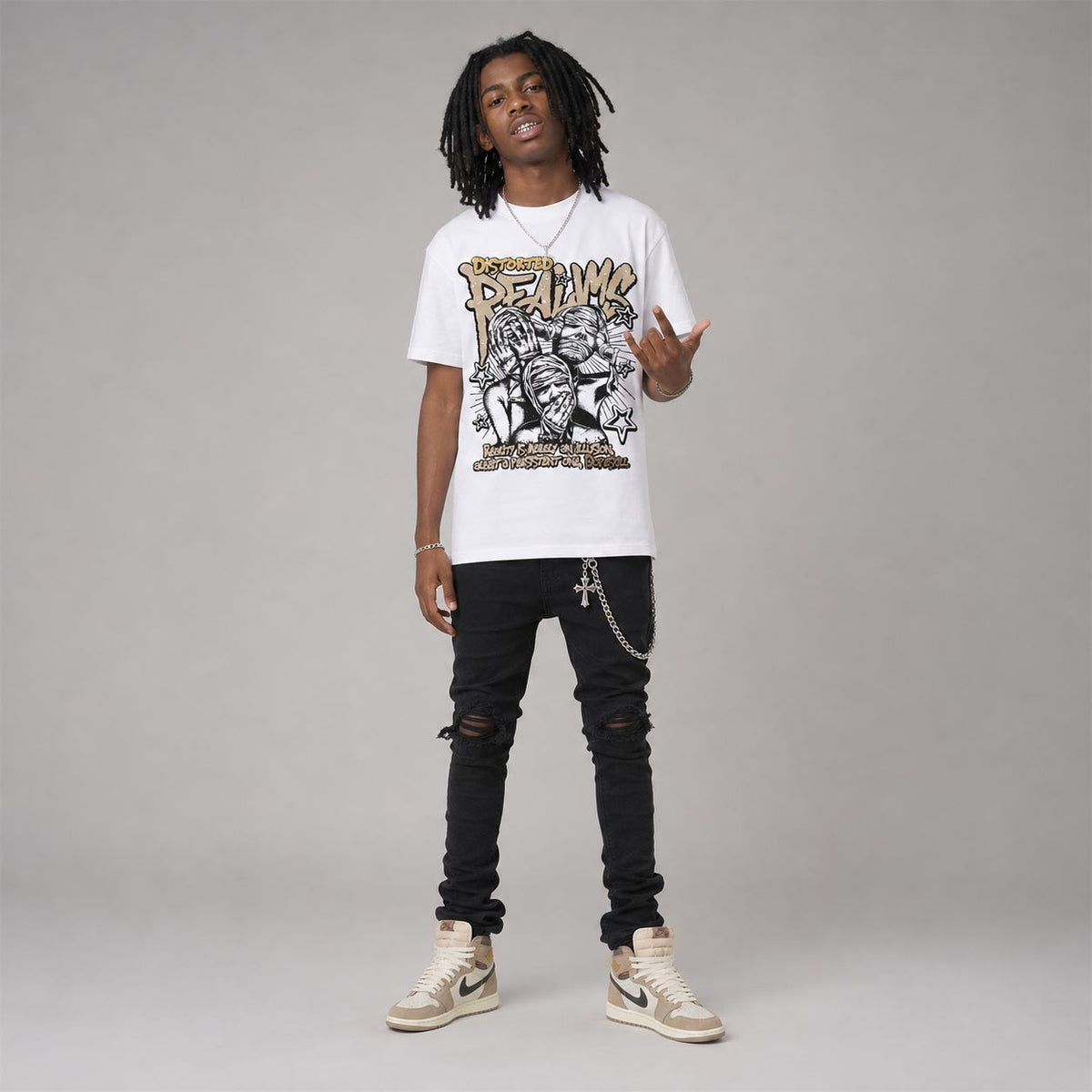 Shop Jacket 1s DopeSkill T-Shirt Distorted Realms Graphic
