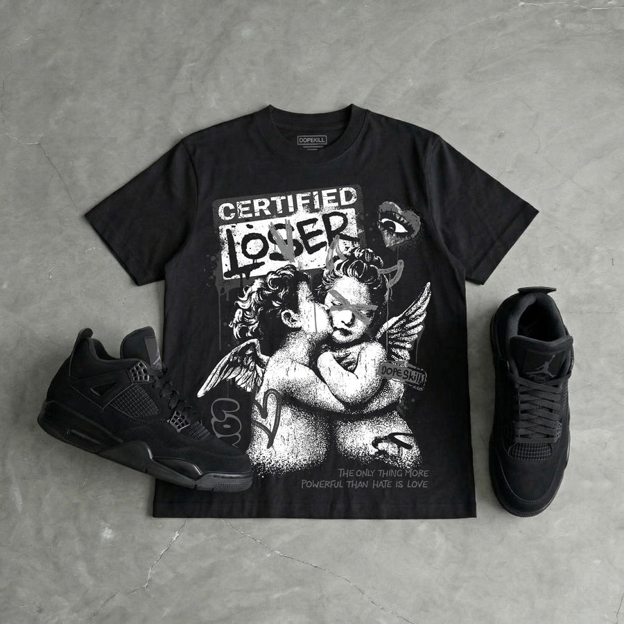 Black Cat 4s DopeSkill T-Shirt Certified Lover Graphic