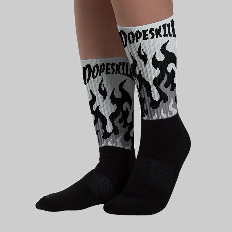 Wolf Grey 12s DopeSkill Sublimated Socks FIRE Graphic