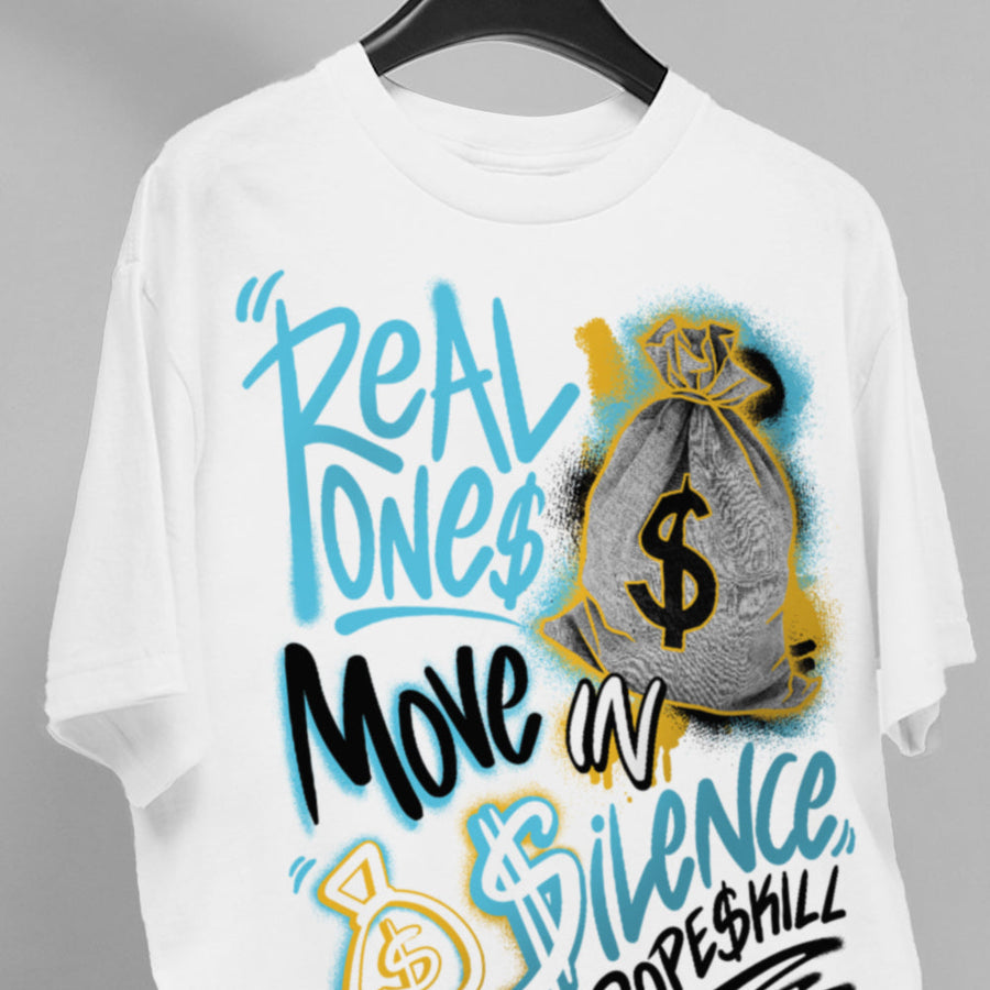 Gamma 11s DopeSkill T-Shirt Real Ones Move In Silence Graphic