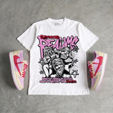 Travis Scott x “Pink Pack” 1s DopeSkill T-Shirt Distorted Realms Graphic