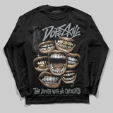 Wolf Grey 5s DopeSkill Long Sleeve T-Shirt The Mouth With No Droughts Graphic