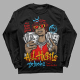 Red 'All Hustle No Luck' DopeSkill Graphic Long Sleeve T-Shirt