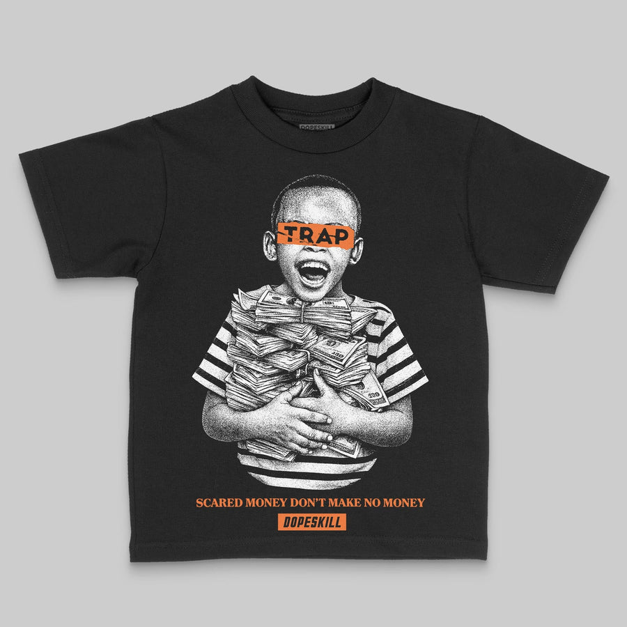 Orange 'Scared Money Don't Make No Money' DopeSkill Graphic Toddler Kids T-shirt
