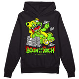 Neon Green Collection DopeSkill Hoodie Sweatshirt Born To Be Rich Graphic