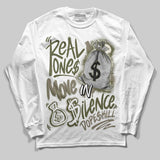 Medium Olive 3s DopeSkill Long Sleeve T-Shirt Real Ones Move In Silence Graphic