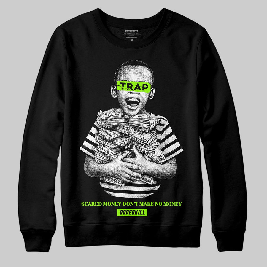 Neon Green 'Scared Money Don't Make No Money' DopeSkill Graphic Sweatshirt