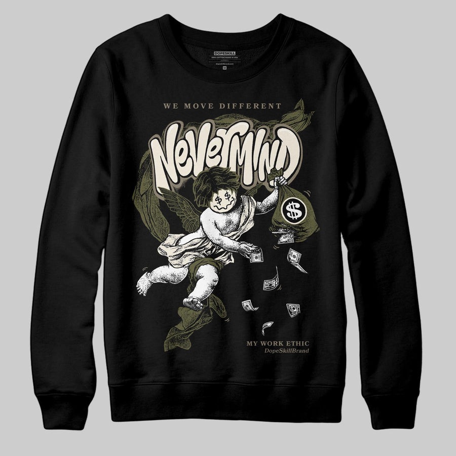 Medium Olive 3s DopeSkill Sweatshirt Nevermind Graphic