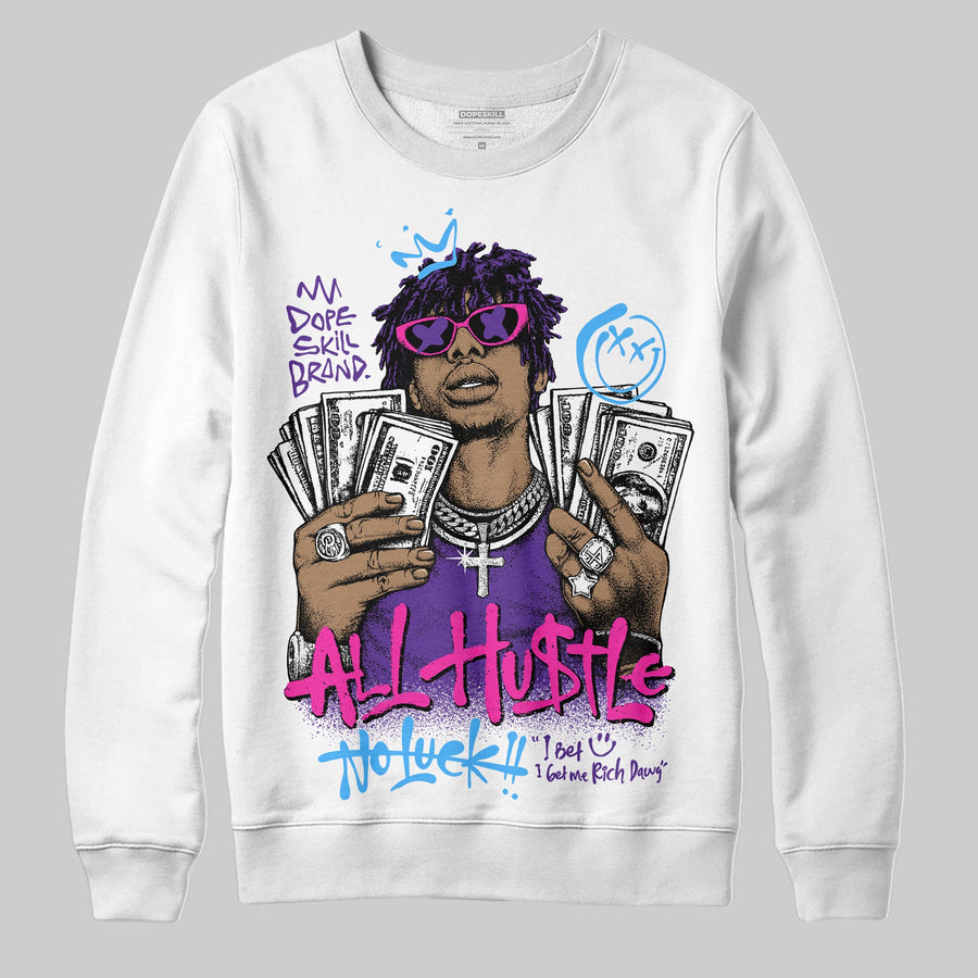 PURPLE 'All Hustle No Luck' DopeSkill Graphic Sweatshirt
