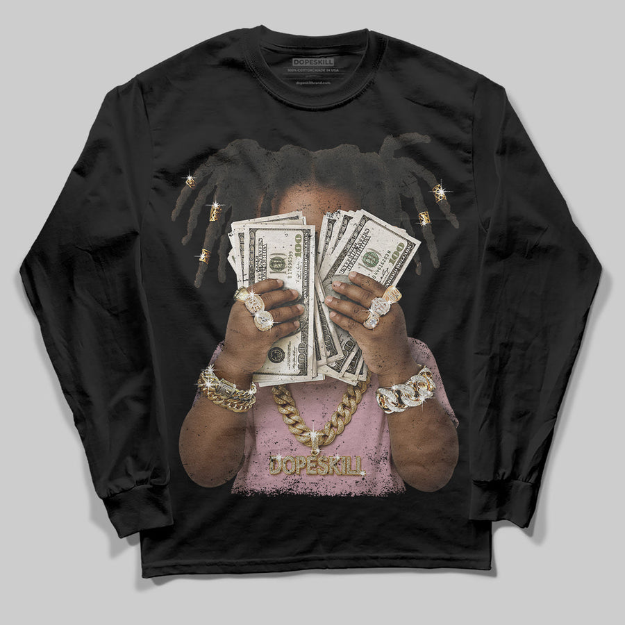 Medium Soft Pink 4s DopeSkill Long Sleeve T-Shirt Rich Youth Graphic
