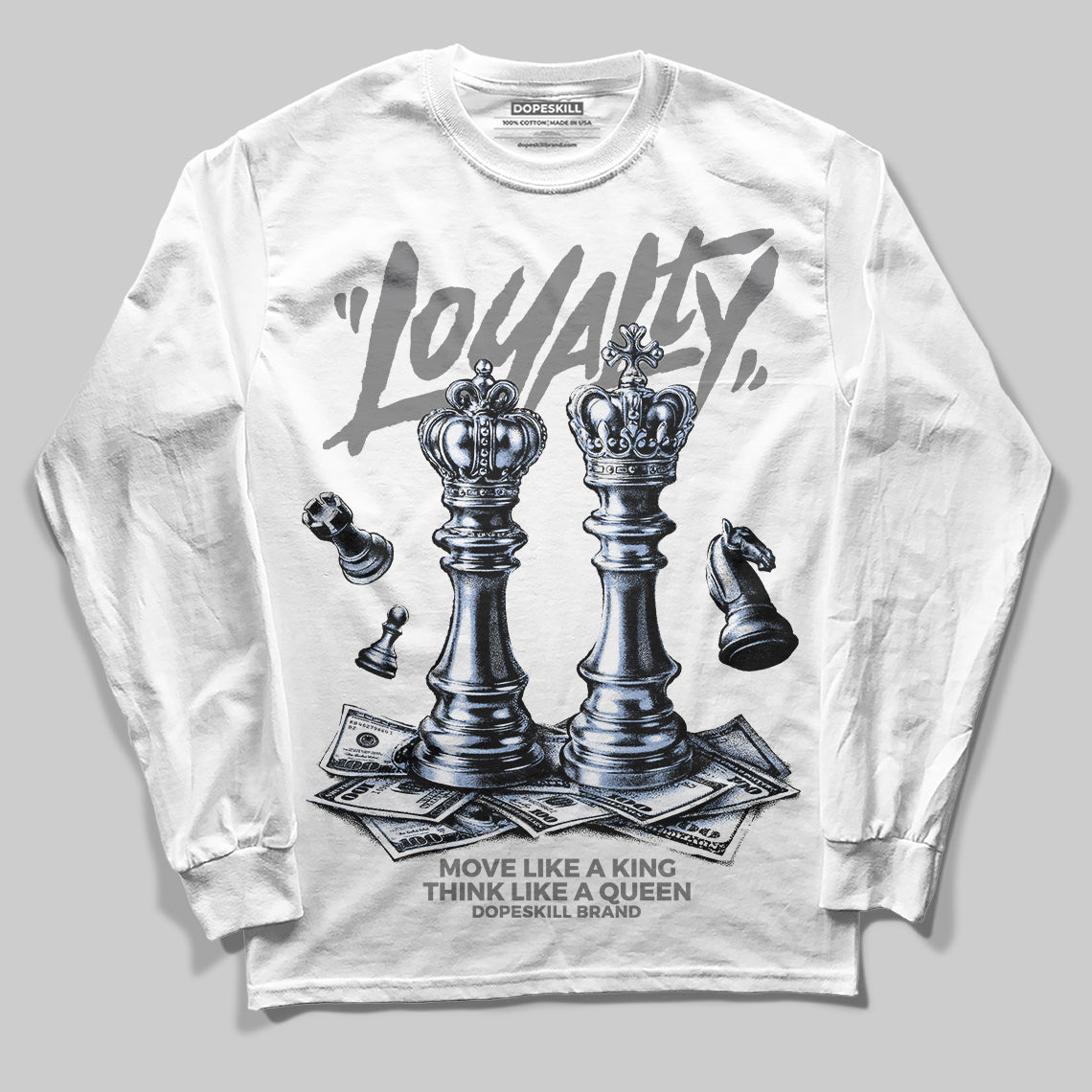 Grey 'Loyalty' DopeSkill Graphic Long Sleeve T-Shirt