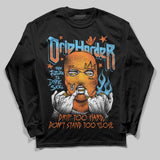 Orange Black White DopeSkill Long Sleeve T-Shirt Drip Harder Graphic
