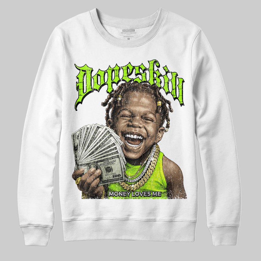 Neon Green 'Money Loves Me' DopeSkill Graphic Sweatshirt
