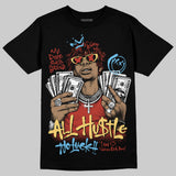 Black/White 'All Hustle No Luck' DopeSkill Graphic T-Shirt