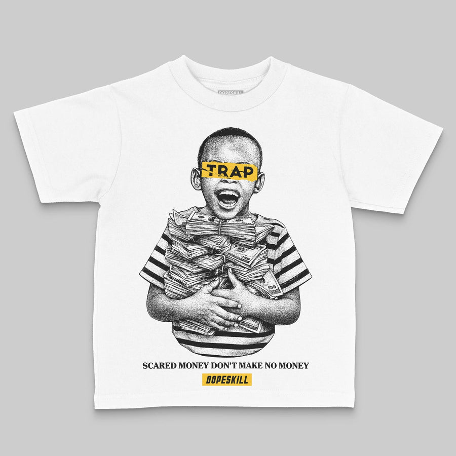 Yellow 'Scared Money Don't Make No Money' DopeSkill Graphic Toddler Kids T-shirt