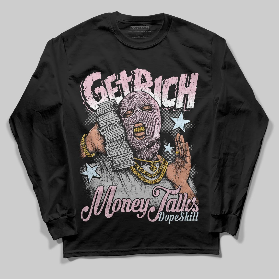 35th Anniversary 5s DopeSkill Long Sleeve T-Shirt Get Rich Graphic