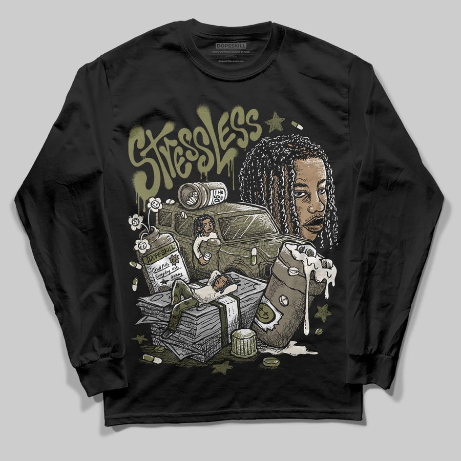 Medium Olive 3s DopeSkill Long Sleeve T-Shirt Stressless Graphic