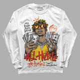 Yellow 'All Hustle No Luck' DopeSkill Graphic Long Sleeve T-Shirt