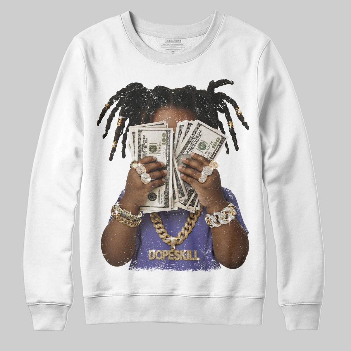 Lakers 4s DopeSkill Sweatshirt Rich Youth Graphic
