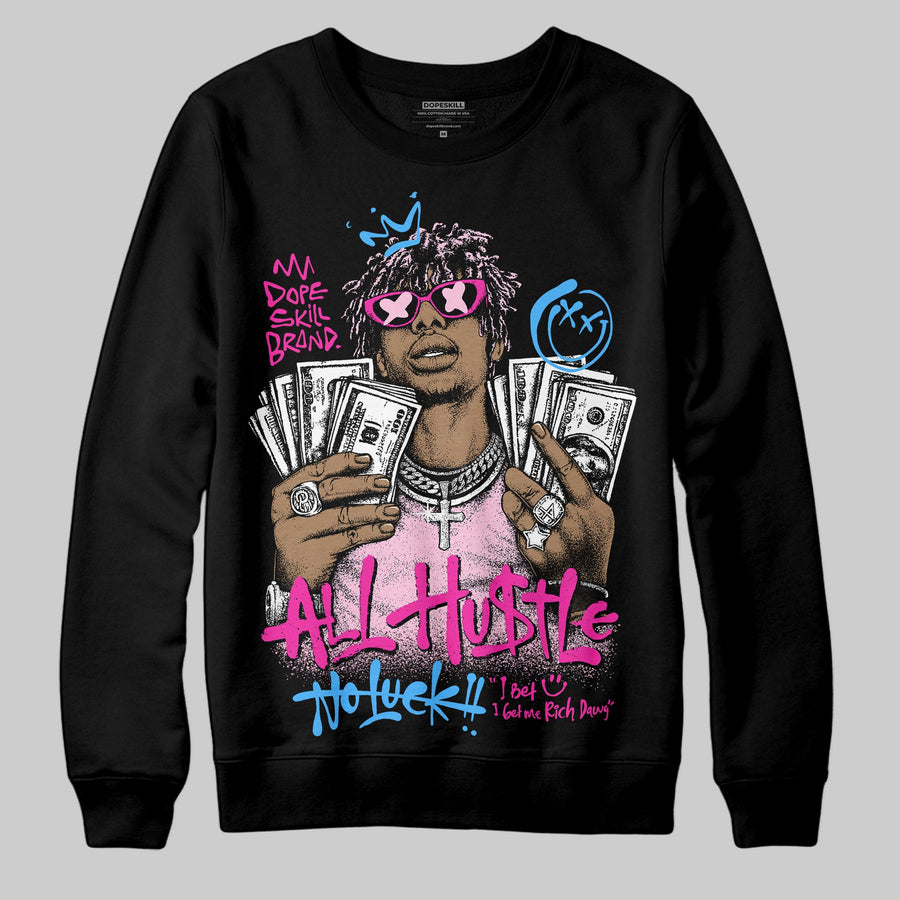 Pink 'All Hustle No Luck' DopeSkill Graphic Sweatshirt