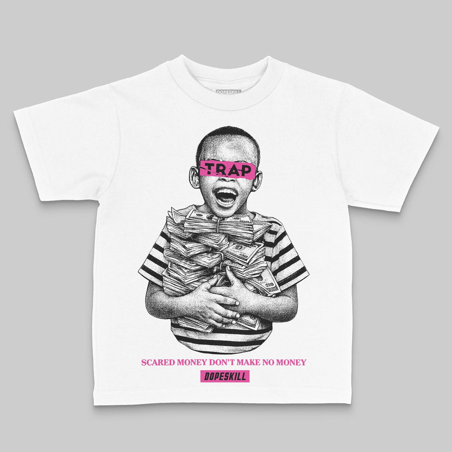 Pink 'Scared Money Don't Make No Money' DopeSkill Graphic Toddler Kids T-shirt