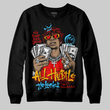 Red 'All Hustle No Luck' DopeSkill Graphic Sweatshirt