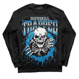 Military Blue 4s DopeSkill Long Sleeve T-Shirt Trapped Halloween Graphic