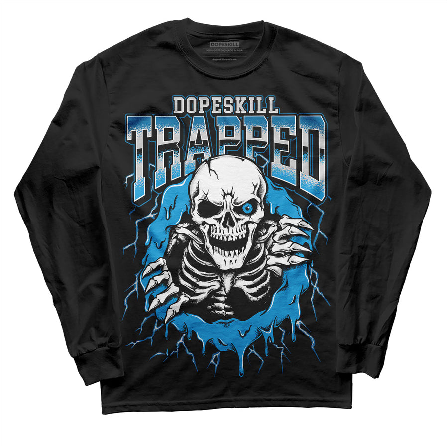 Military Blue 4s DopeSkill Long Sleeve T-Shirt Trapped Halloween Graphic