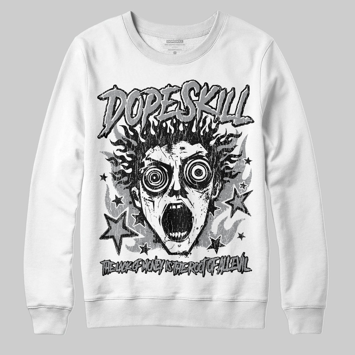 Wolf Grey 5s DopeSkill Sweatshirt Root of Evil Graphic