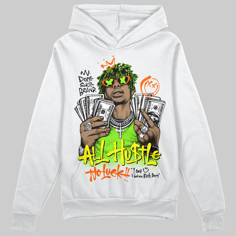 Neon Green 'All Hustle No Luck' DopeSkill Graphic Hoodie