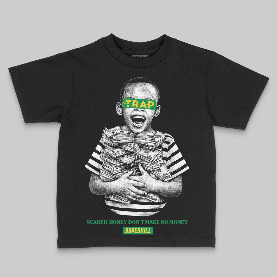 Green 'Scared Money Don't Make No Money' DopeSkill Graphic Toddler Kids T-shirt