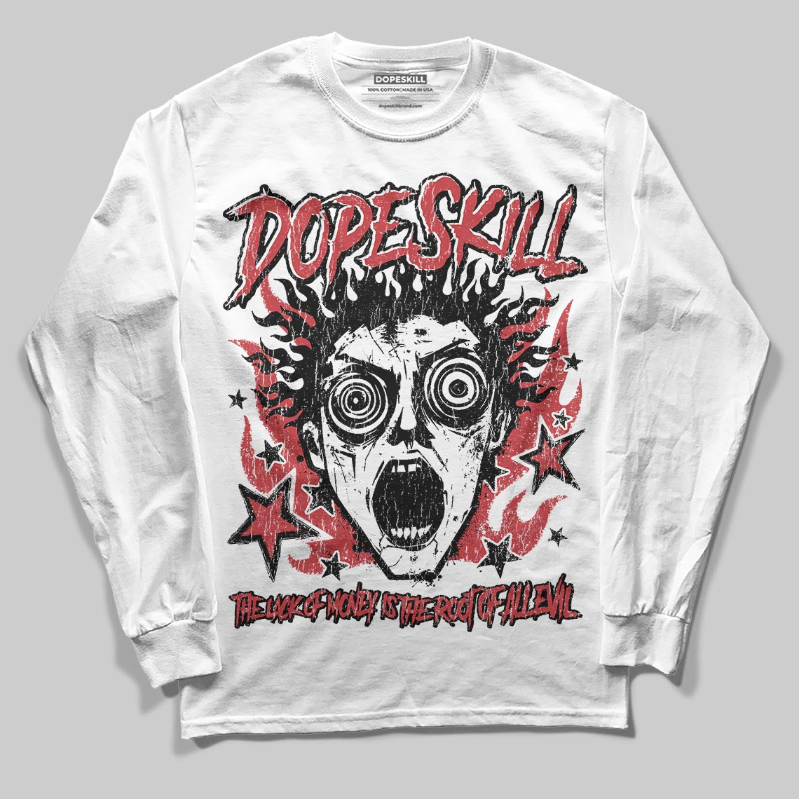 Red Collection DopeSkill Long Sleeve T-Shirt Root of Evil Graphic