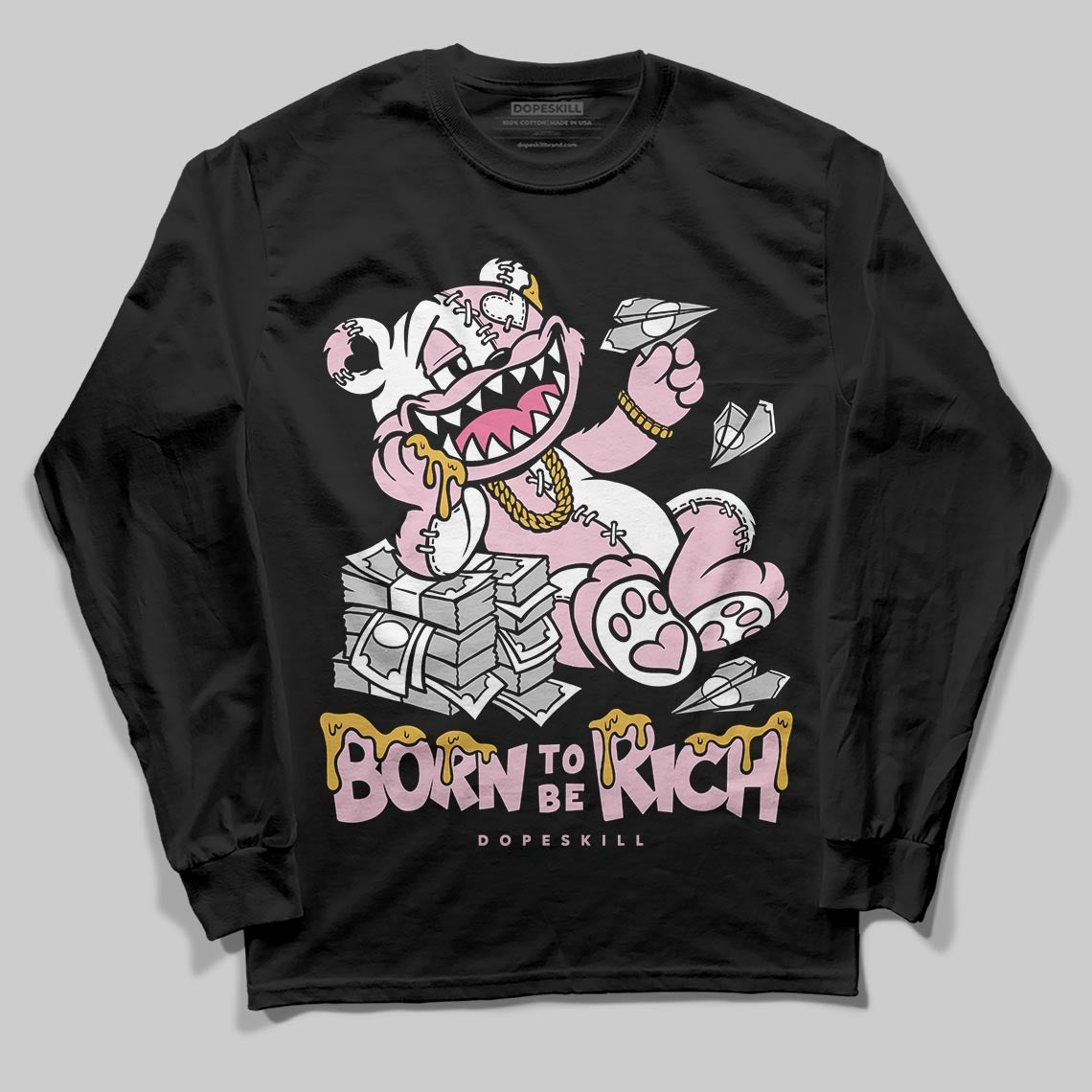 35th Anniversary 5s DopeSkill Long Sleeve T-Shirt Born To Be Rich Graphic