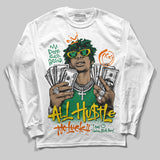 Green 'All Hustle No Luck' DopeSkill Graphic Long Sleeve T-Shirt