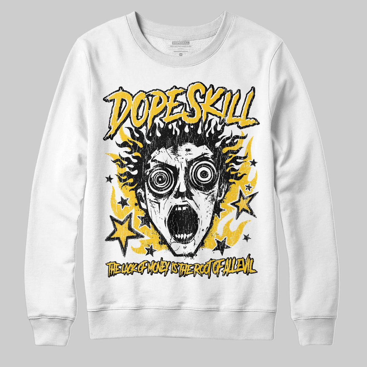 Yellow Collection DopeSkill Sweatshirt Root of Evil Graphic