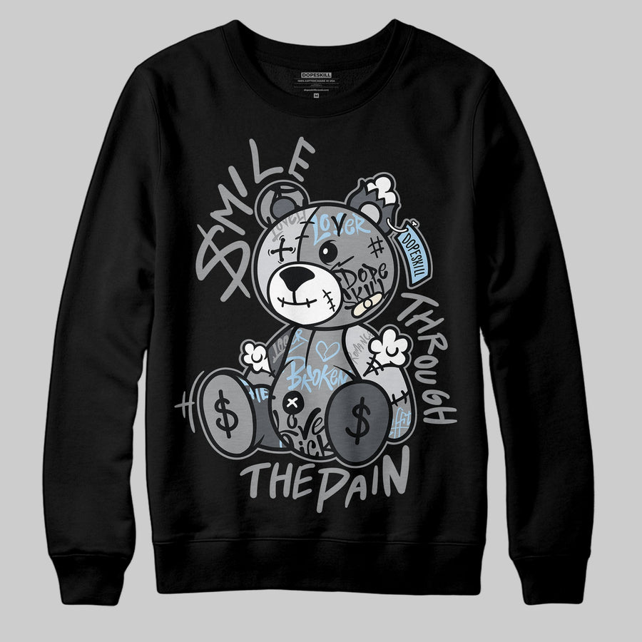 Wolf Grey 5s DopeSkill Sweatshirt Smile Through The Pain Graphic