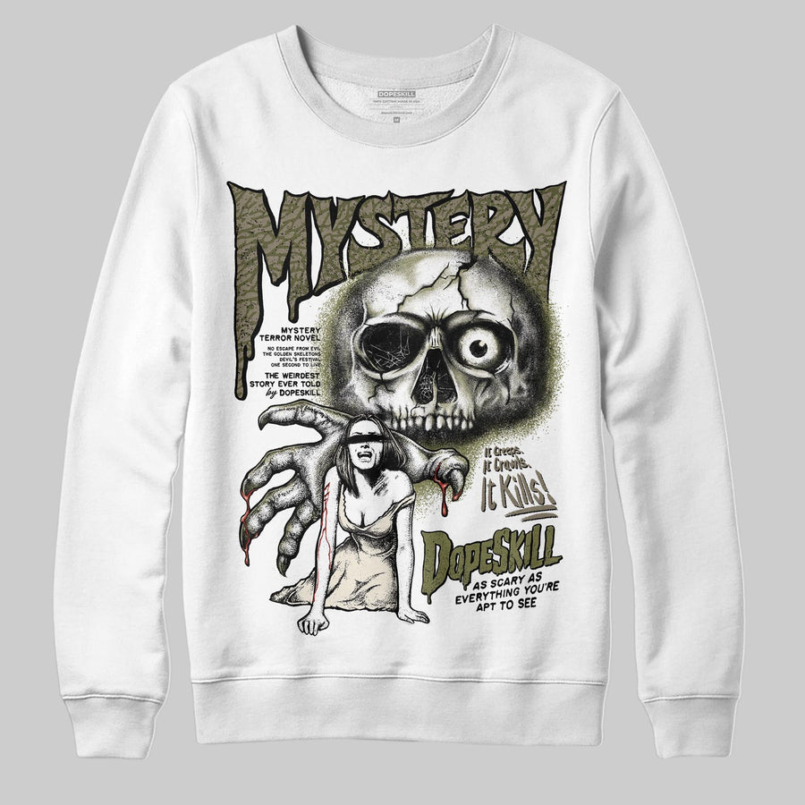 Medium Olive 3s DopeSkill Sweatshirt Mystery Ghostly Grasp Graphic