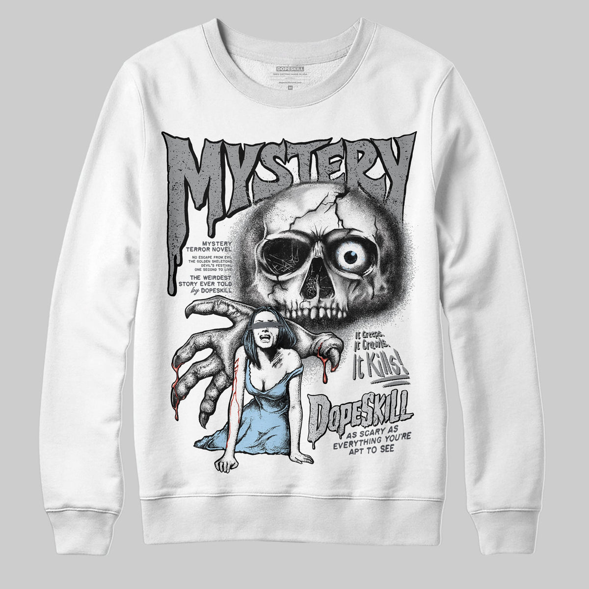 Wolf Grey 5s DopeSkill Sweatshirt Mystery Ghostly Grasp Graphic