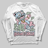 Medium Soft Pink 4s DopeSkill Long Sleeve T-Shirt Born To Be Rich Graphic