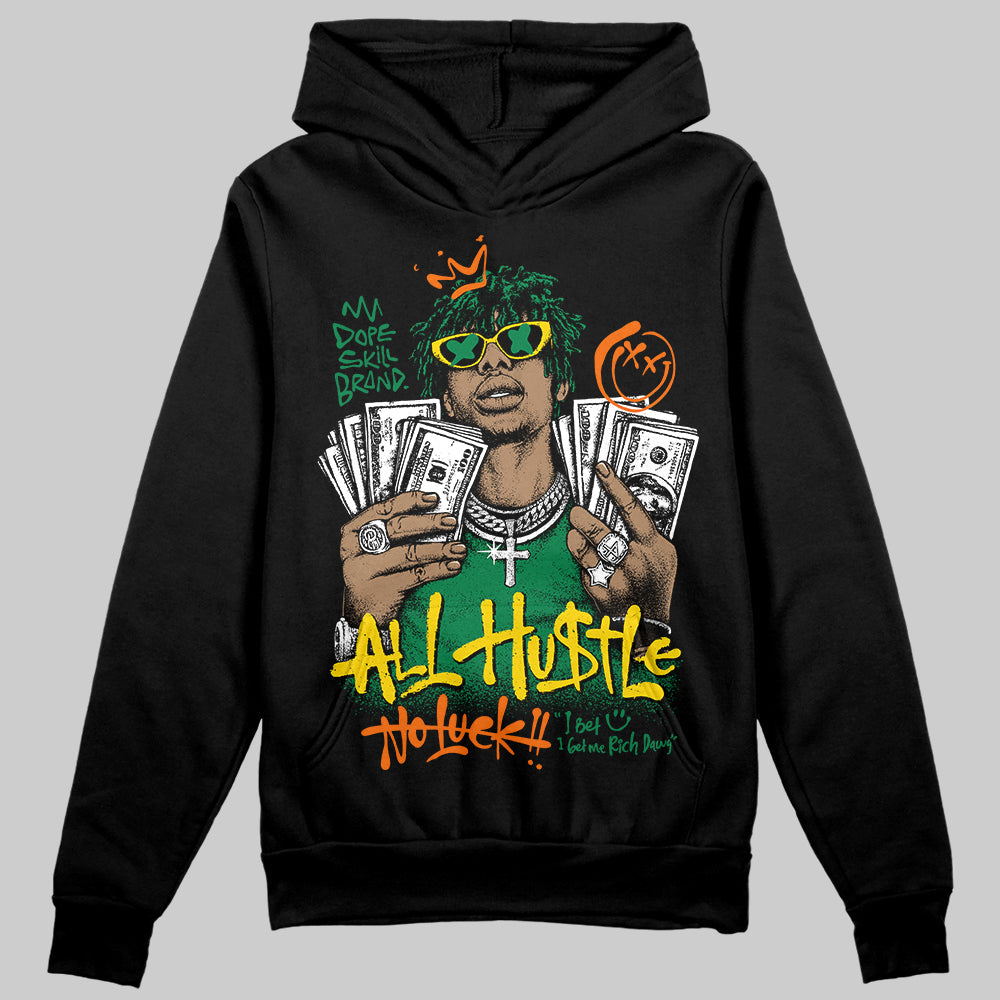 Green 'All Hustle No Luck' DopeSkill Graphic Hoodie