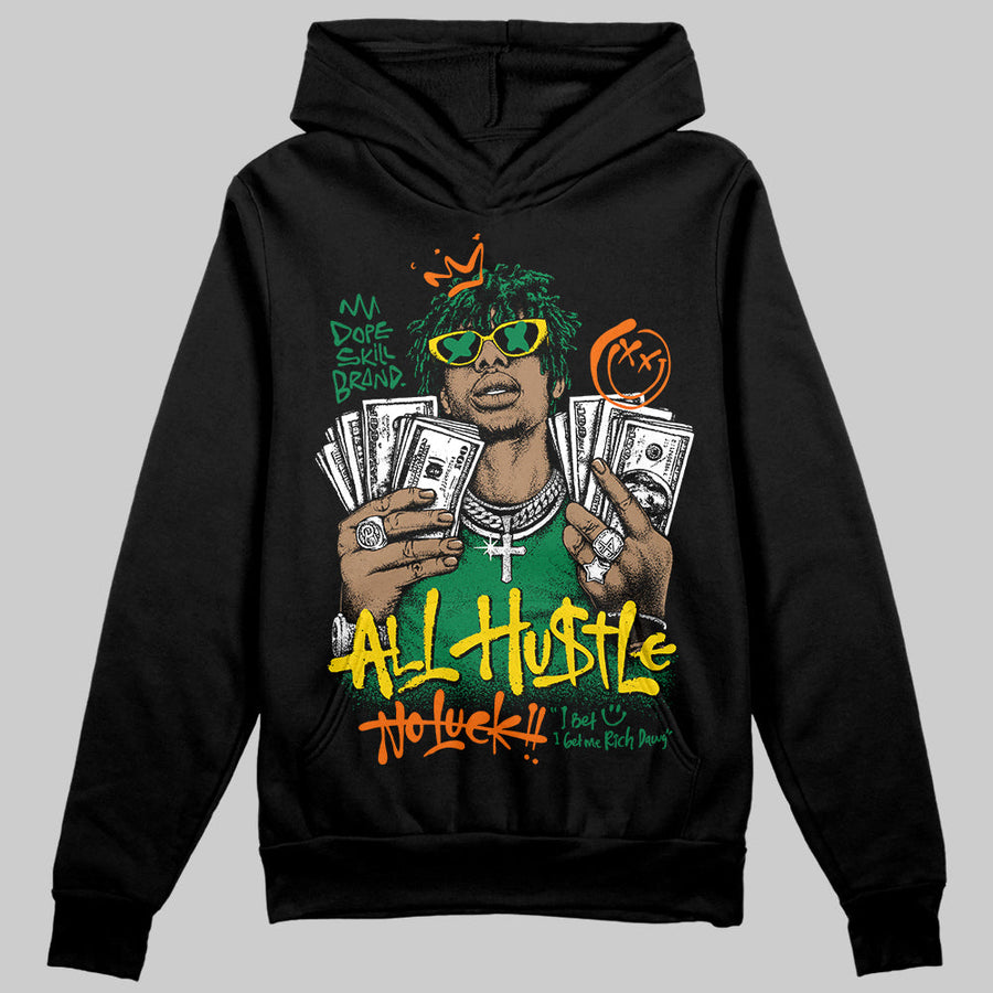 Green 'All Hustle No Luck' DopeSkill Graphic Hoodie