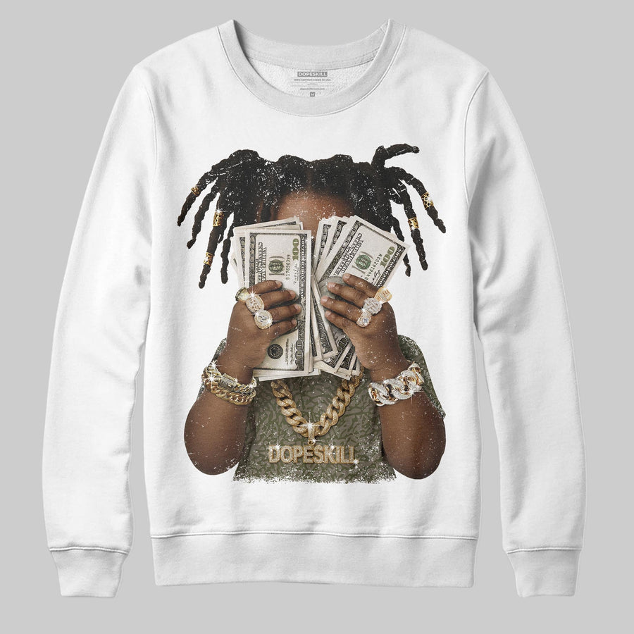 Medium Olive 3s DopeSkill Sweatshirt Rich Youth Graphic