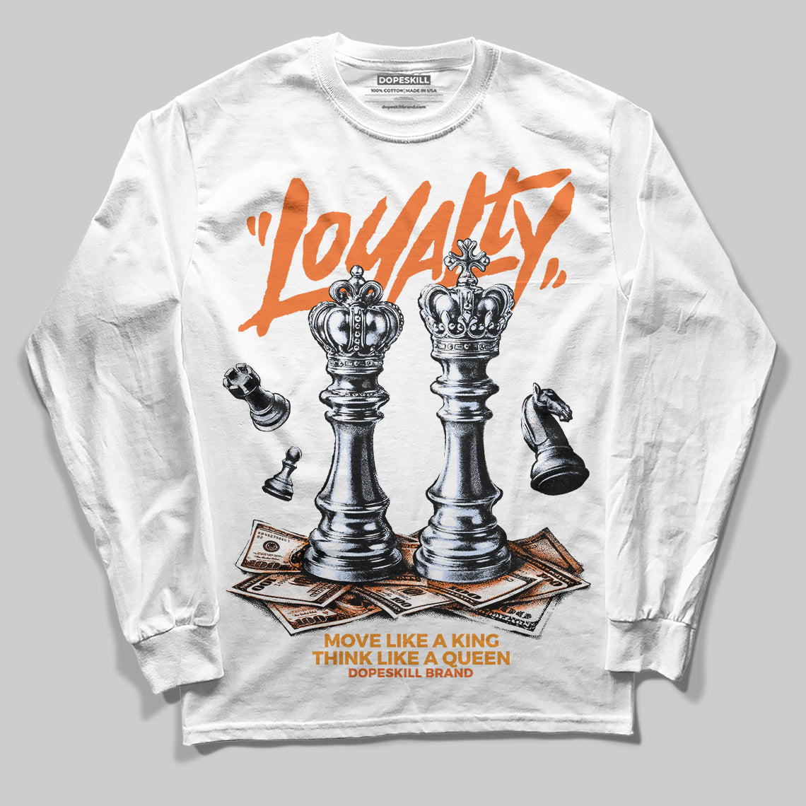 Orange 'Loyalty' DopeSkill Graphic Long Sleeve T-Shirt