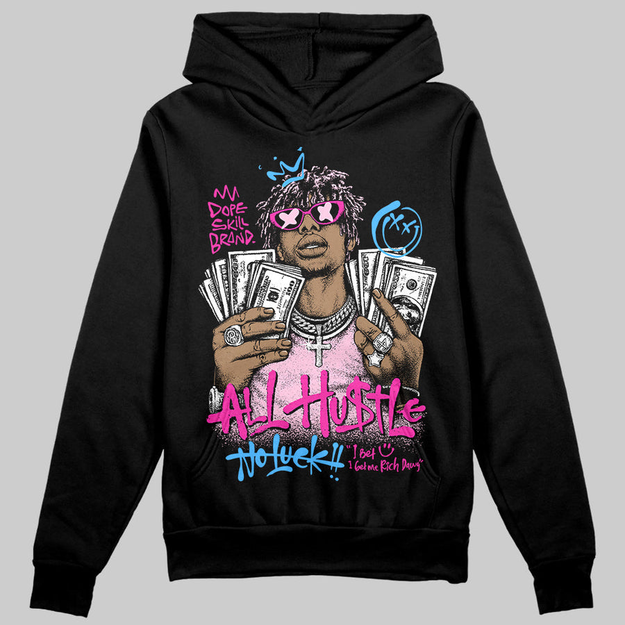 Pink 'All Hustle No Luck' DopeSkill Graphic Hoodie