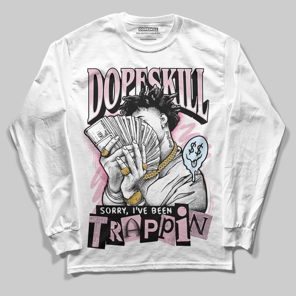 35th Anniversary 5s DopeSkill Long Sleeve T-Shirt Sorry I've Been Trappin Graphic