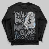Wolf Grey 5s DopeSkill Long Sleeve T-Shirt Real Ones Move In Silence Graphic