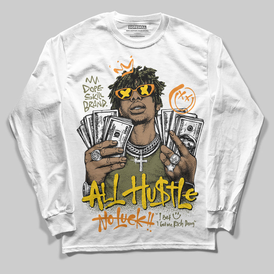 Olive 'All Hustle No Luck' DopeSkill Graphic Long Sleeve T-Shirt